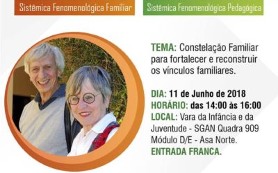 Palestra aberta ao público da 2º turma da Sistêmica Fenomenológica Familiar e 1º turma Sistêmica Fenomenológica Pedagógica – Paradigma Inovador da Educação.